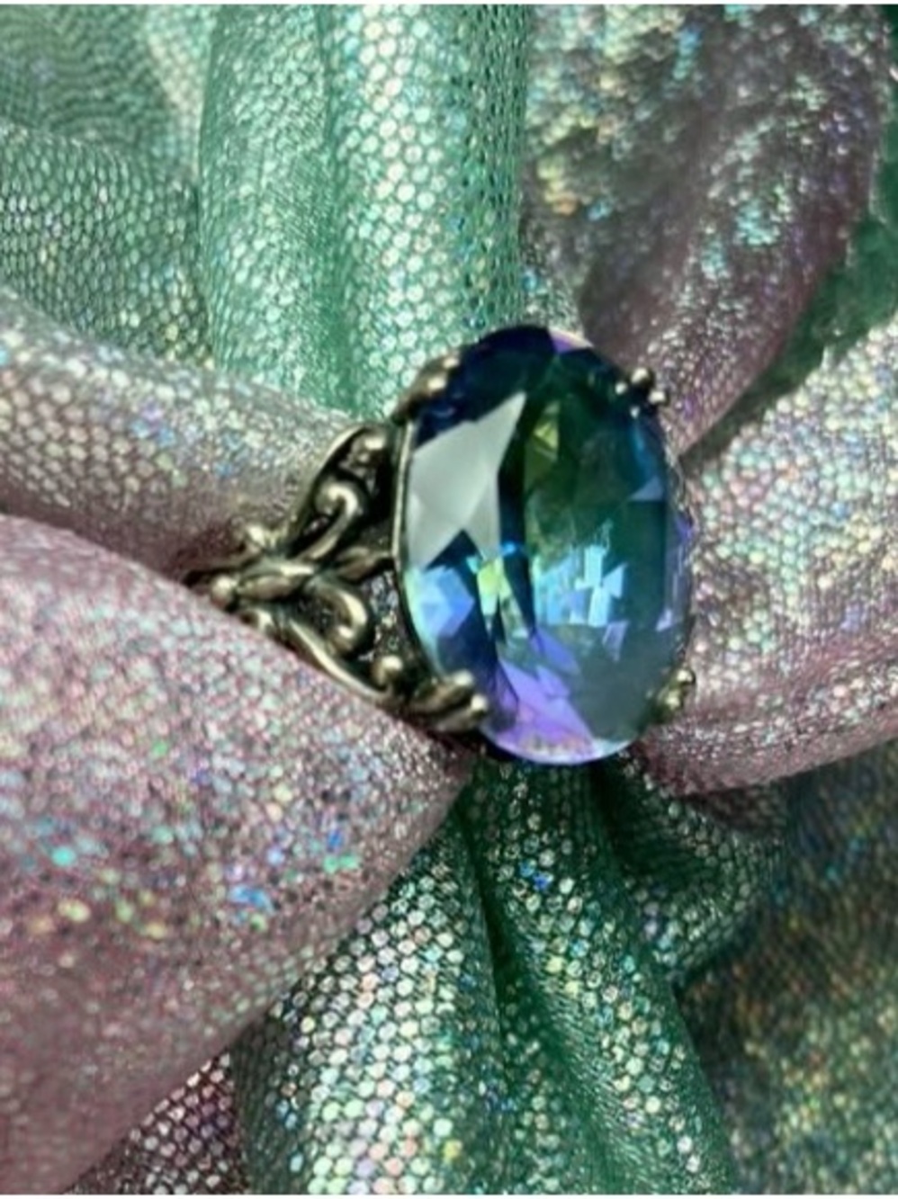 Garden Neptune Topaz Color Change Ring 6 New